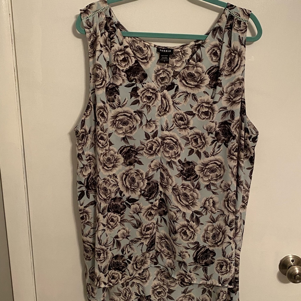 Light Blue Floral Torrid Blouse